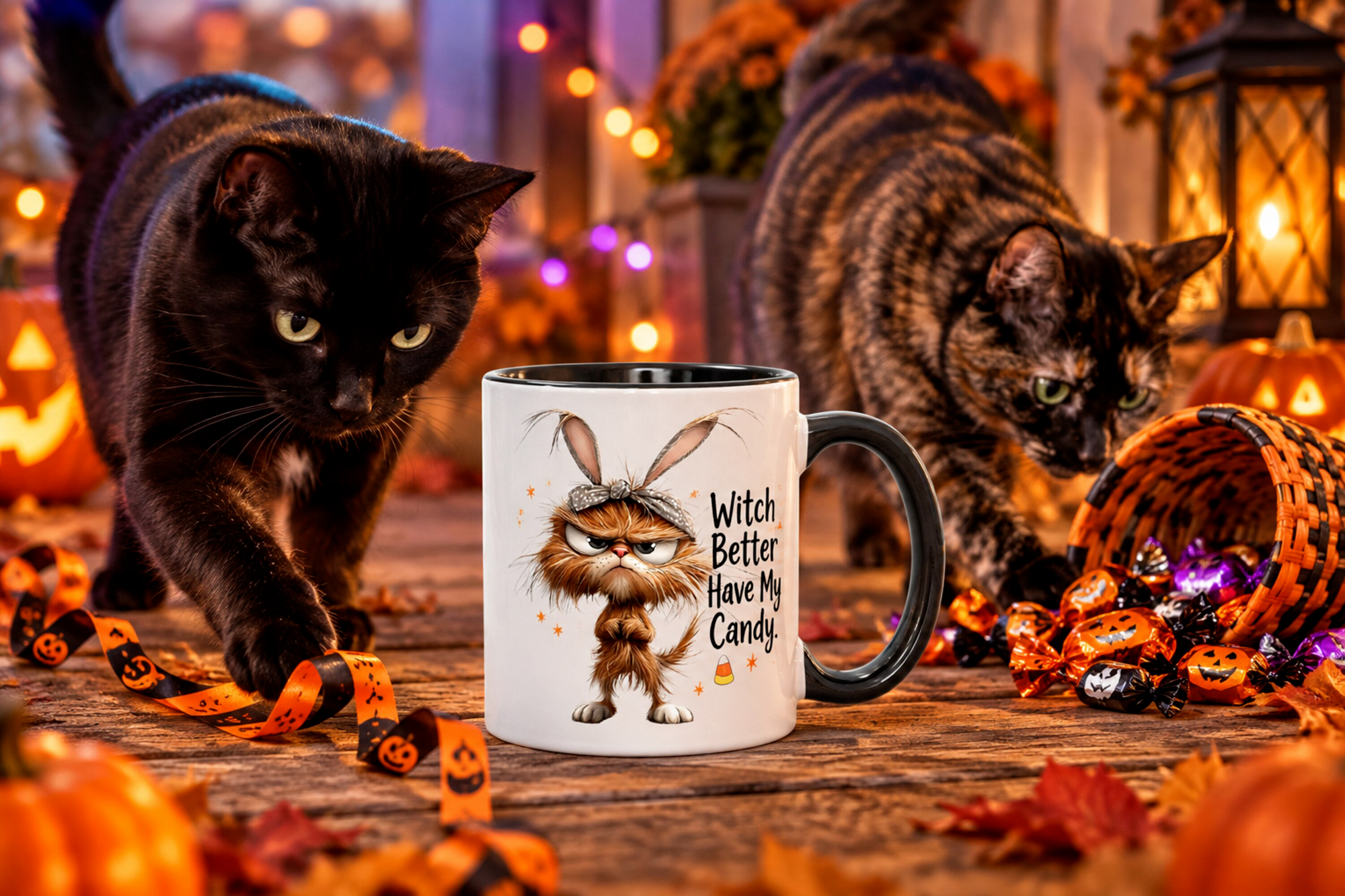 Alternate view of the Witch Better Have My Candy Halloween coffee mug